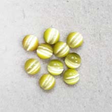 8MM ROUND CABOCHON CATS EYE OLIVE(10PCS/BAG)